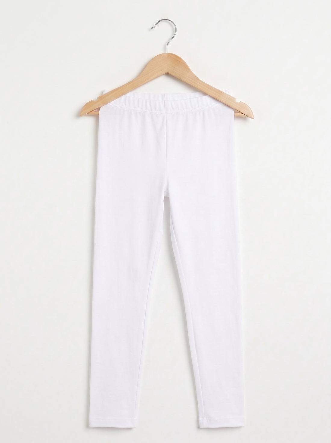 Girls Classic Rib Leggings - White